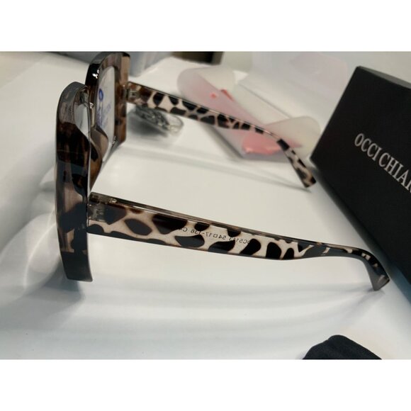 Occi Chiari Tear Off Reading Glasses +3.50 Strength Leopard Print Square Frames - Picture 4 of 10